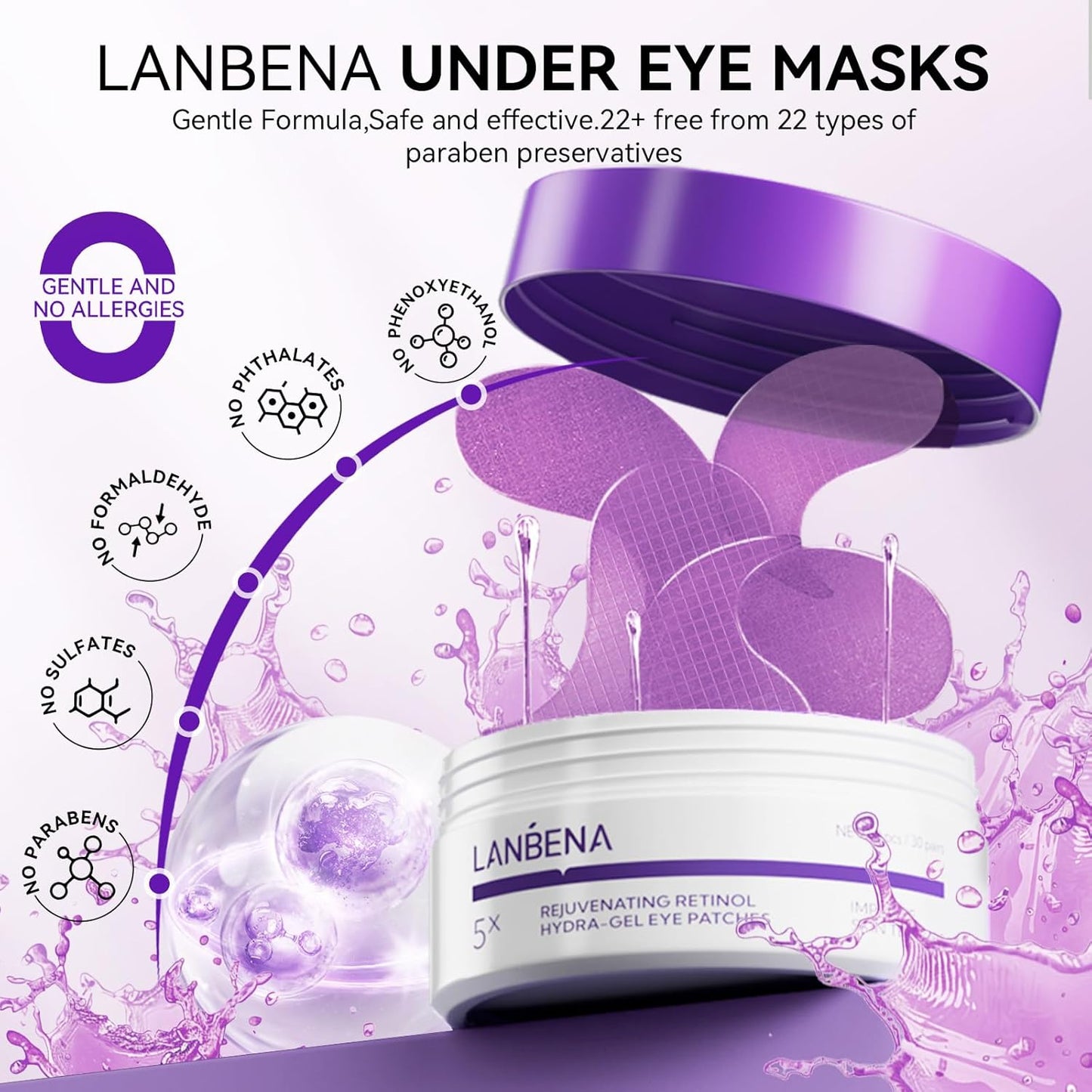 LANBENA - Rejuvenating Retinol Hydra‑Gel Eye Patches (Original)